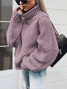 Turtleneck Long Sleeve Sweater - Stormyjay