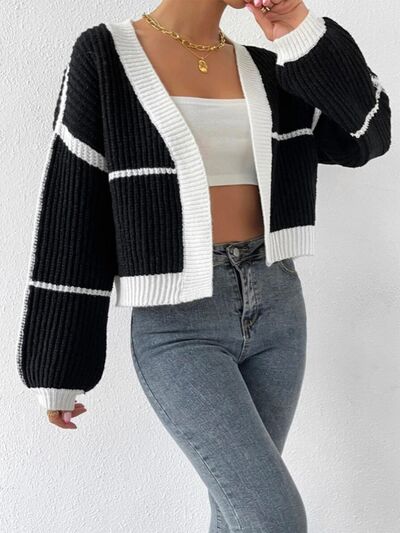 Open Front Dropped Shoulder Cardigan - Stormyjay