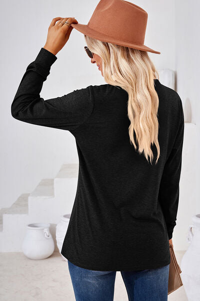 Notched Long Sleeve T-Shirt - Stormyjay