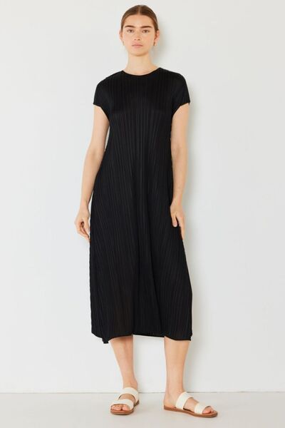 Marina West Swim Pleated Cap Sleeve A-Line Dress - Stormyjay