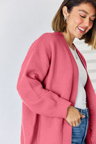 Open Front Dropped Shoulder Cardigan - Stormyjay