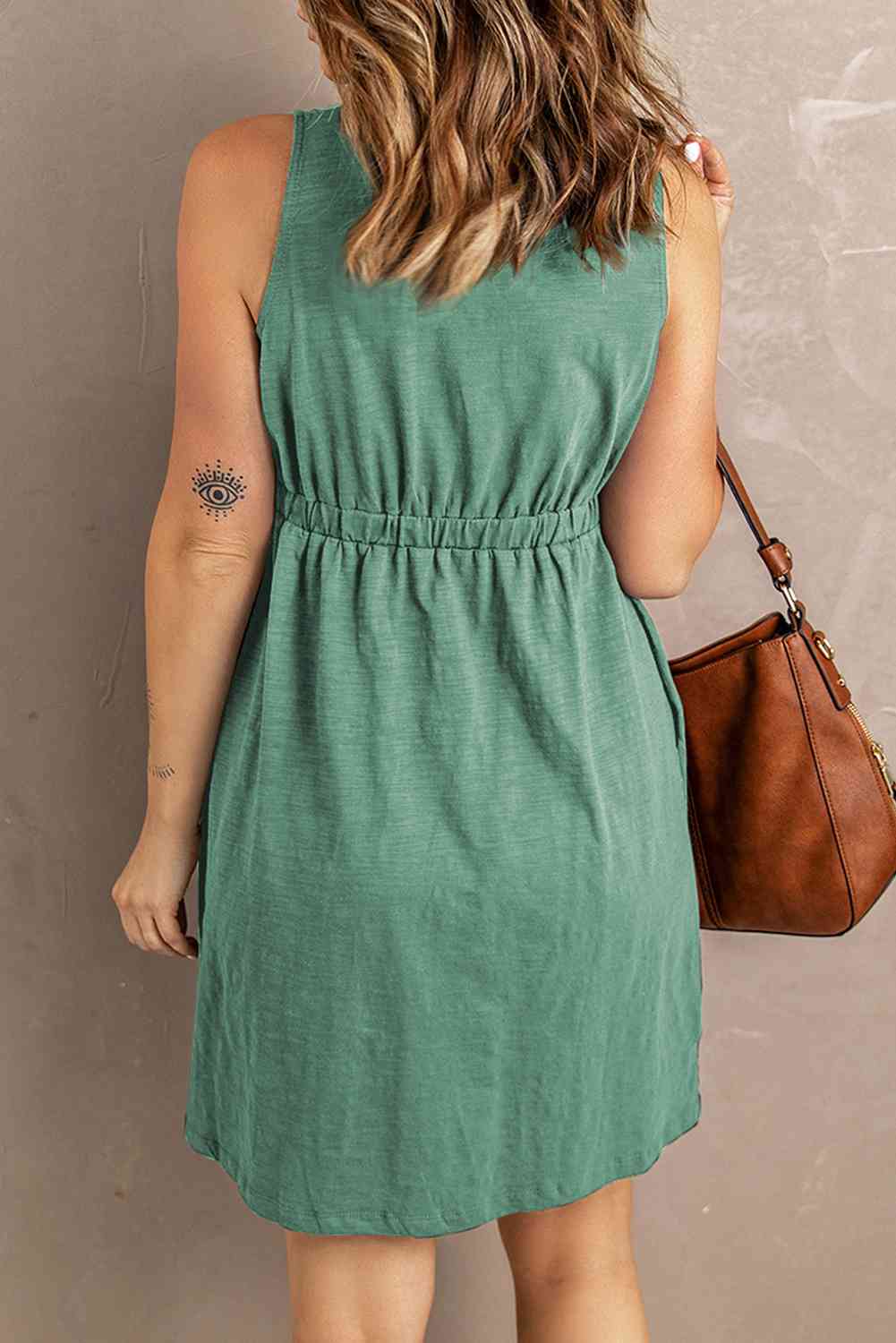 Sleeveless Button Down Mini Magic Dress - Stormyjay