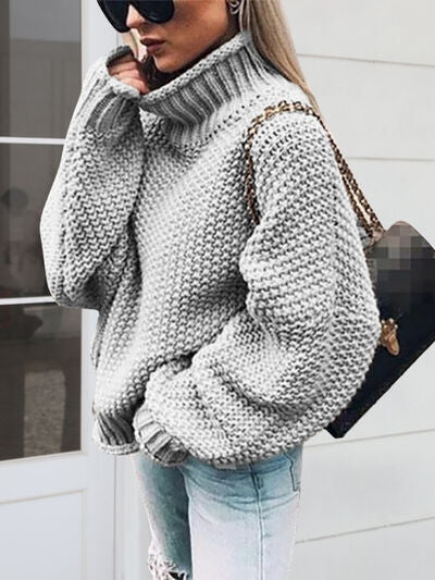 Turtleneck Long Sleeve Sweater - Stormyjay