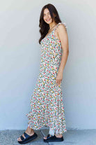 Doublju In The Garden Ruffle Floral Maxi Dress in Natural Rose - Stormyjay