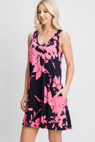 Heimish Full Size Floral V-Neck Tank Dress with Pockets - Stormyjay