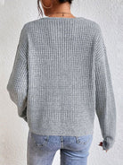 Notched Dropped Shoulder Sweater - Stormyjay