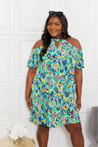 Sew In Love Full Size Perfect Paradise Printed Cold-Shoulder Dress - Stormyjay