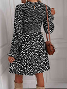 Printed Puff Sleeve Smocked Dress - Stormyjay