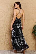 OneTheLand  Black Leaf Printed Maxi Dress - Stormyjay