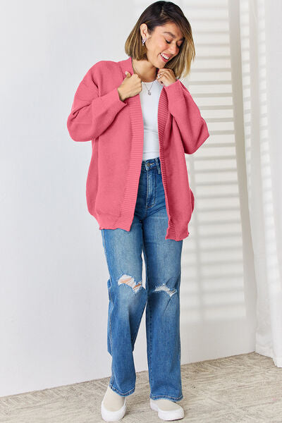 Open Front Dropped Shoulder Cardigan - Stormyjay